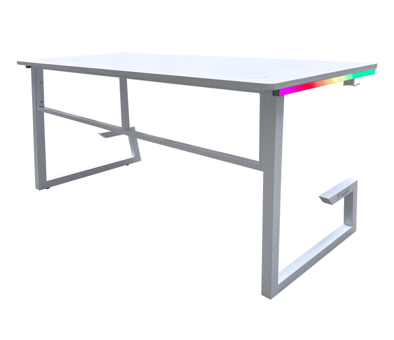 DRAGON שולחן גיימינג תאורת RGB אורך 160 ס"מ דגם TG צבע לבן משלוח חינם