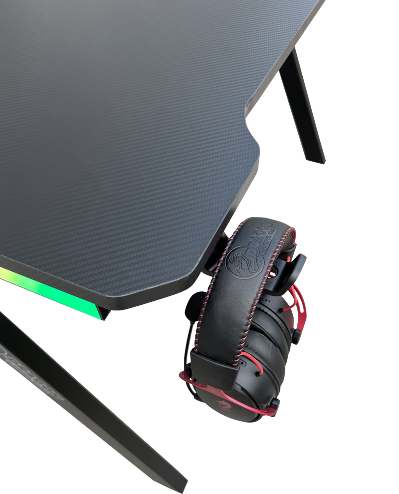 DRAGON שולחן גיימינג תאורת RGB אורך 120 ס"מ דגם TR צבע שחור משלוח חינם