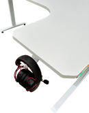 DRAGON שולחן גיימינג פינתי ימין תאורת RGB אורך 160*100 ס"מ צבע לבן משלוח חינם