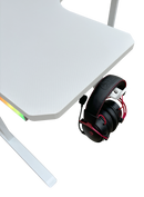 DRAGON שולחן גיימינג פינתי שמאל תאורת RGB אורך 160*100 ס"מ צבע לבן משלוח חינם