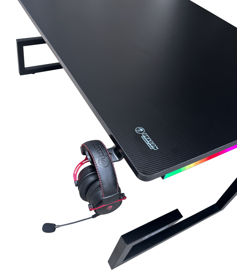DRAGON שולחן גיימינג תאורת RGB אורך 160 ס"מ דגם TG צבע שחור משלוח חינם