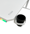 DRAGON שולחן גיימינג פינתי ימין תאורת RGB אורך 160*100 ס"מ צבע לבן משלוח חינם