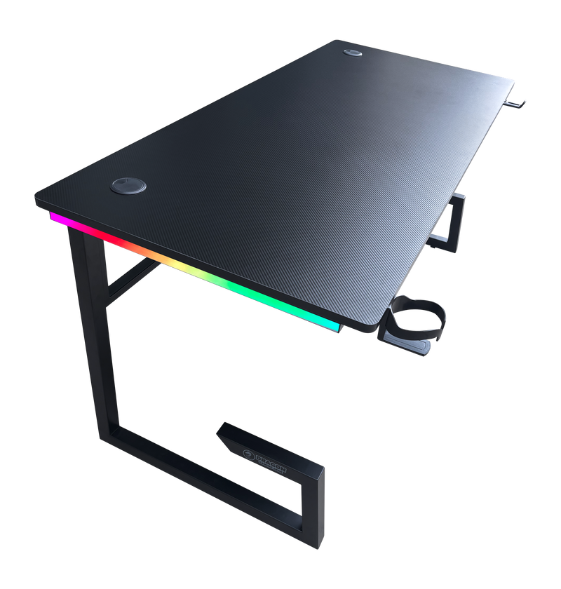 DRAGON שולחן גיימינג תאורת RGB אורך 160 ס"מ דגם TG צבע שחור משלוח חינם