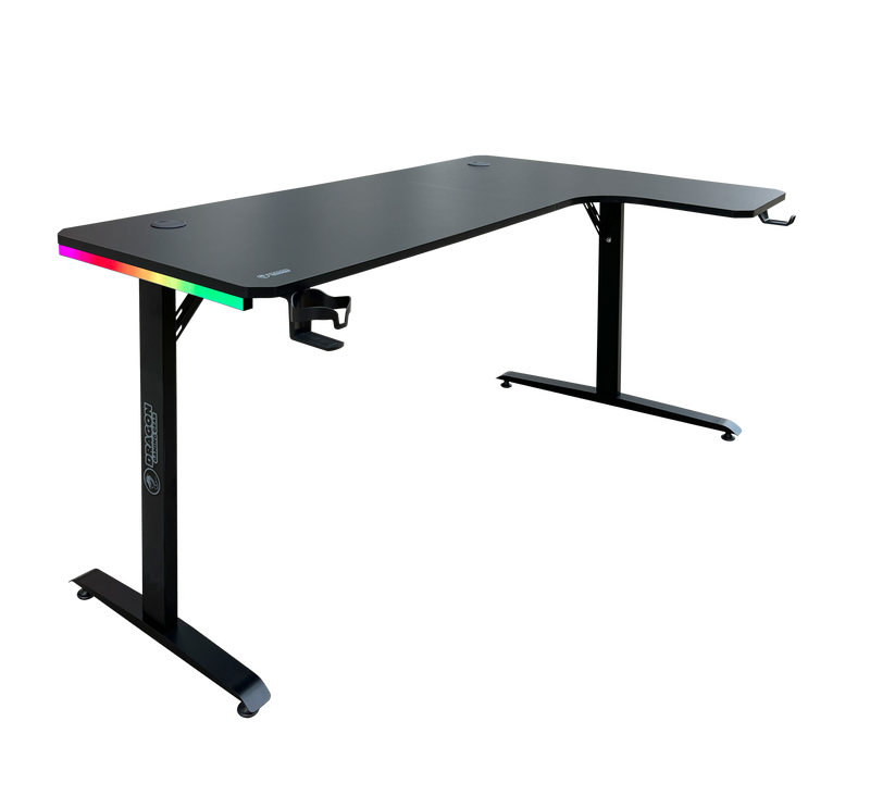 DRAGON שולחן גיימינג פינתי ימין תאורת RGB אורך 160*100 ס"מ משלוח חינם