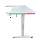 DRAGON שולחן גיימינג פינתי שמאל תאורת RGB אורך 160*100 ס"מ צבע לבן משלוח חינם