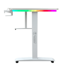 DRAGON שולחן גיימינג פינתי שמאל תאורת RGB אורך 160*100 ס"מ צבע לבן משלוח חינם