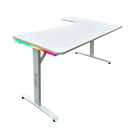 DRAGON שולחן גיימינג פינתי שמאל תאורת RGB אורך 160*100 ס"מ צבע לבן משלוח חינם