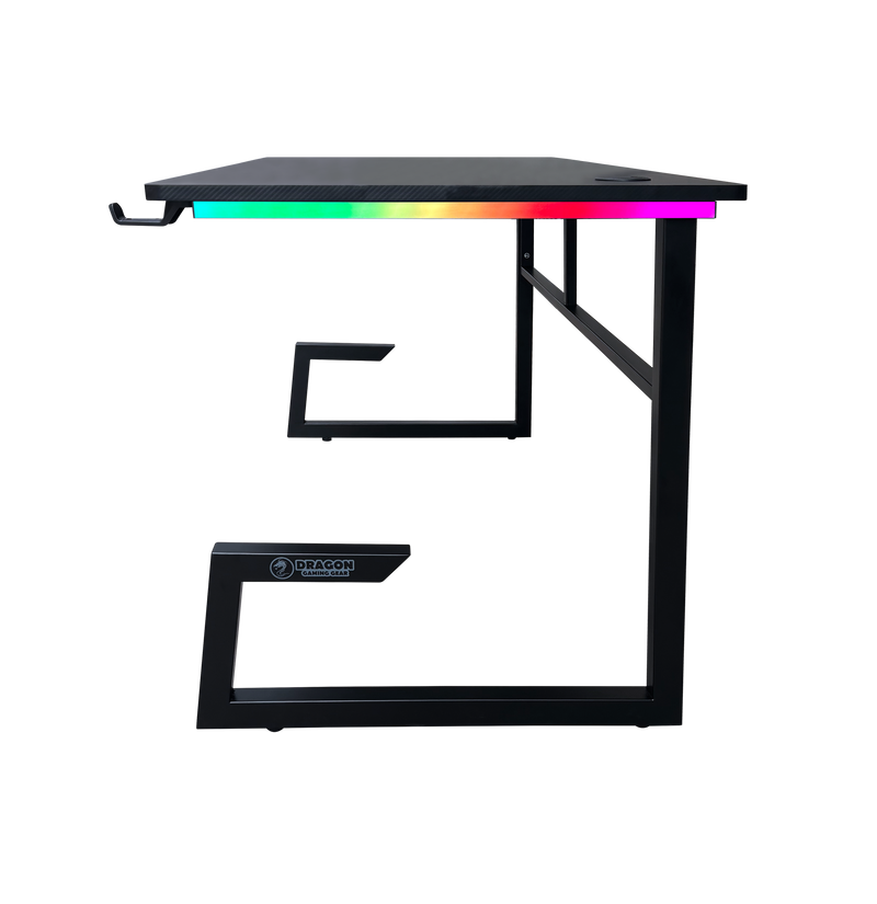 DRAGON שולחן גיימינג תאורת RGB אורך 160 ס"מ דגם TG צבע שחור משלוח חינם