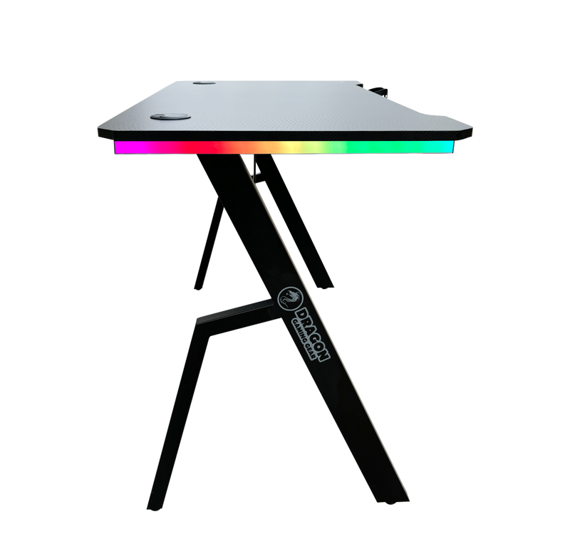 DRAGON שולחן גיימינג תאורת RGB אורך 120 ס"מ דגם TR צבע שחור משלוח חינם