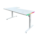 DRAGON שולחן גיימינג פינתי ימין תאורת RGB אורך 160*100 ס"מ צבע לבן משלוח חינם