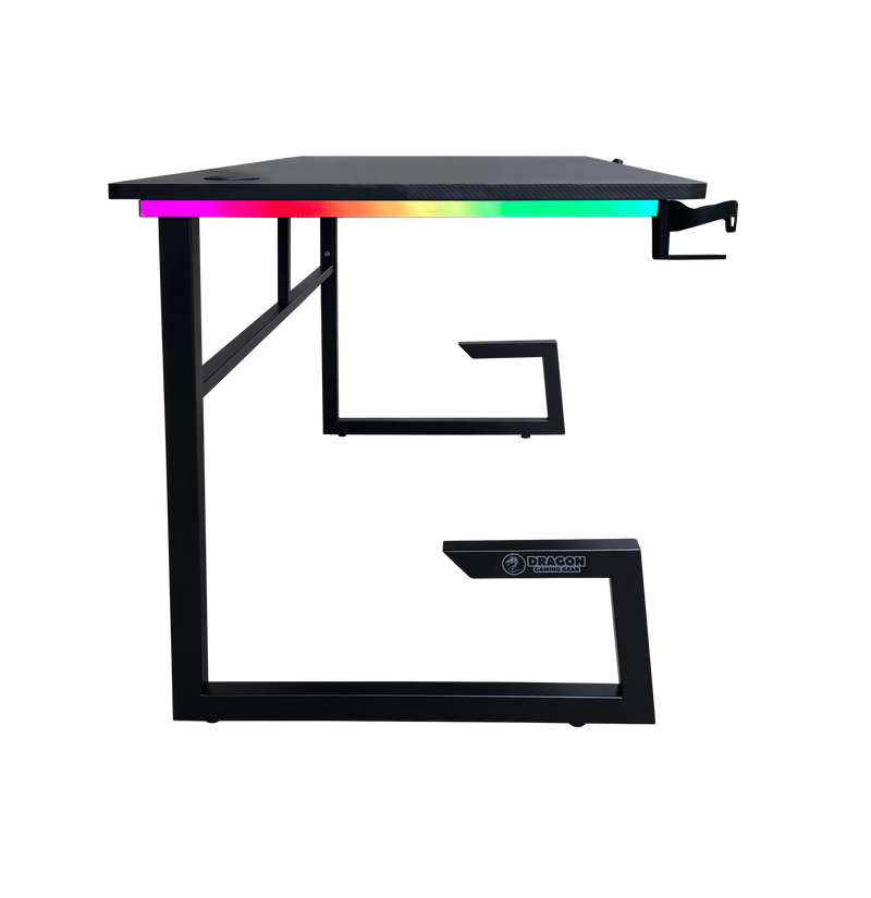 DRAGON שולחן גיימינג תאורת RGB אורך 160 ס"מ דגם TG צבע שחור משלוח חינם