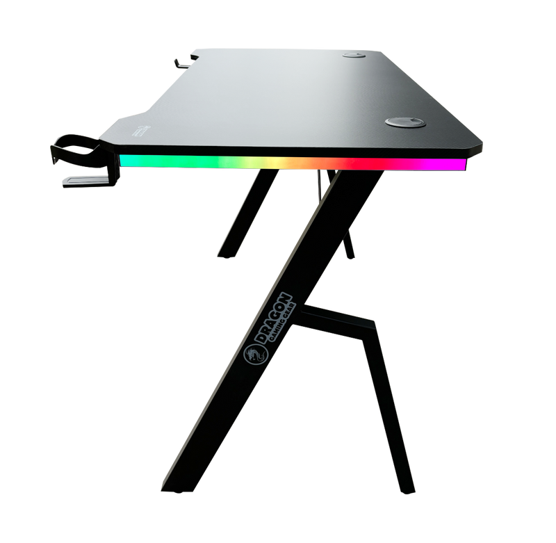DRAGON שולחן גיימינג תאורת RGB אורך 120 ס"מ דגם TR צבע שחור משלוח חינם