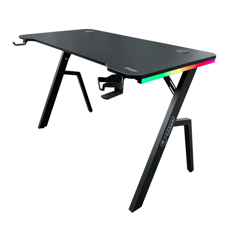 DRAGON שולחן גיימינג תאורת RGB אורך 120 ס"מ דגם TR צבע שחור משלוח חינם