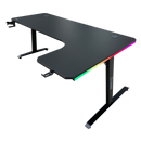 DRAGON שולחן גיימינג פינתי ימין תאורת RGB אורך 160*100 ס"מ צבע שחור משלוח חינם