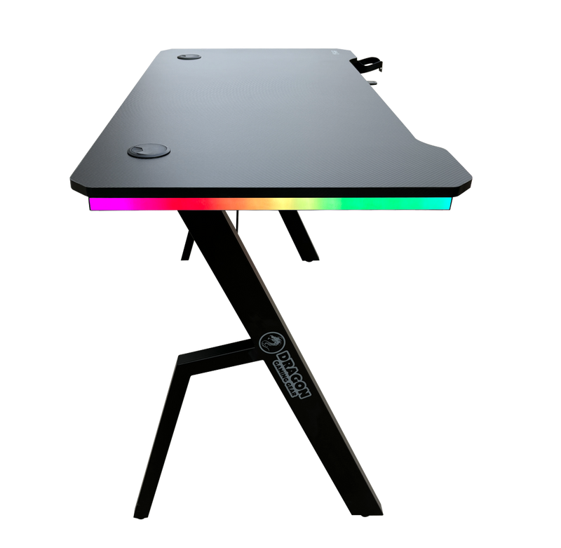 DRAGON שולחן גיימינג תאורת RGB אורך 120 ס"מ דגם TR צבע שחור משלוח חינם