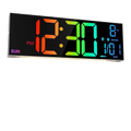 שעון קיר דיגיטלי + שלט - תאורת GPDRA-DCRGB -RGB