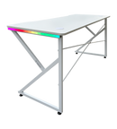 DRAGON שולחן גיימינג תאורת RGB אורך 150 ס"מ דגם K צבע לבן משלוח חינם