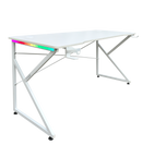 DRAGON שולחן גיימינג תאורת RGB אורך 150 ס"מ דגם K צבע לבן משלוח חינם