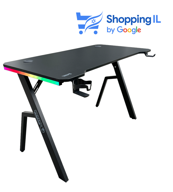 DRAGON שולחן גיימינג תאורת RGB אורך 120 ס"מ דגם TR צבע שחור משלוח חינם