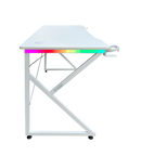 DRAGON שולחן גיימינג תאורת RGB אורך 150 ס"מ דגם K צבע לבן משלוח חינם