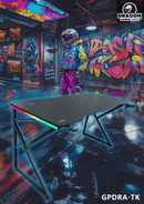 DRAGON שולחן גיימינג תאורת RGB אורך 150 ס"מ דגם K צבע שחור משלוח חינם