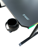 DRAGON שולחן גיימינג פינתי שמאל תאורת RGB אורך 160*100 ס"מ צבע שחור משלוח חינם