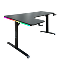 DRAGON שולחן גיימינג פינתי שמאל תאורת RGB אורך 160*100 ס"מ צבע שחור משלוח חינם