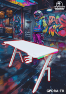 DRAGON שולחן גיימינג תאורת RGB אורך 120 ס"מ דגם TR צבע לבן משלוח חינם