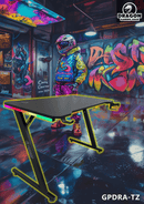 DRAGON שולחן גיימינג תאורת RGB אורך 120 ס"מ דגם TZ צבע שחור משלוח חינם