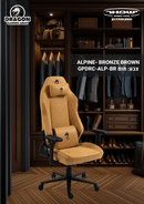 כיסא עבודה וגיימינג יוקרתי דמוי עור דגם ALPINE צבע חום - במחיר מיוחד