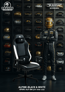 כיסא עבודה וגיימינג יוקרתי דמוי עור דגם ALPINE צבע שחור ולבן - במחיר מיוחד