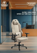 כיסא עבודה וגיימינג יוקרתי דמוי עור דגם ALPINE צבע בז' - במחיר מיוחד