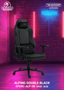 כיסא עבודה וגיימינג יוקרתי דמוי עור דגם ALPINE צבע שחור - במחיר מיוחד