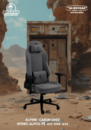 כיסא עבודה וגיימינג יוקרתי מבד דגם ALPINE צבע אפור כהה - במחיר מיוחד