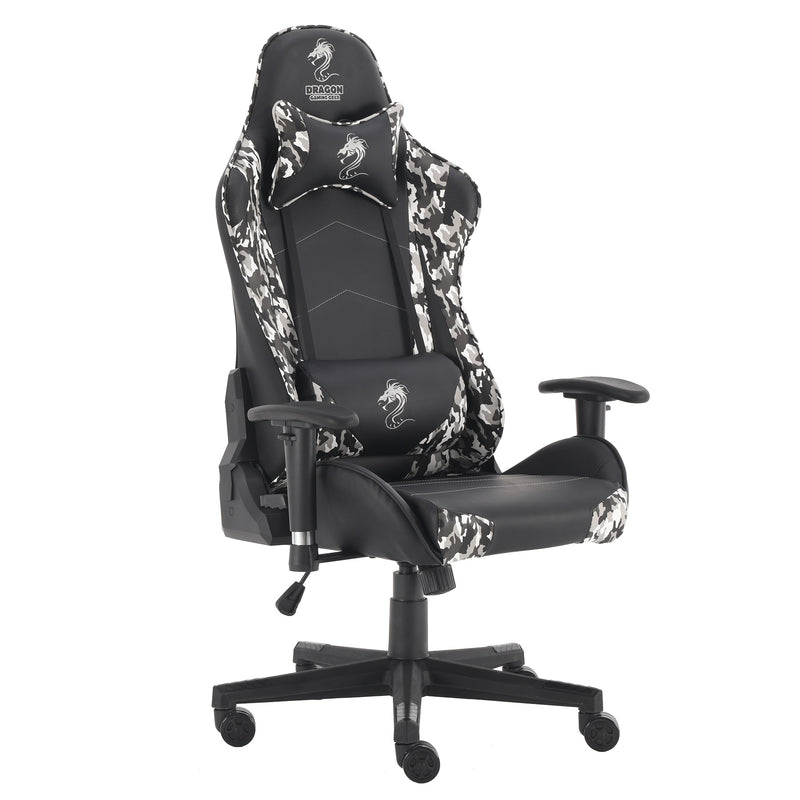 כיסא גיימינג DRAGON GLADIATOR דמוי עור (PU) צבע CAMO GRAY