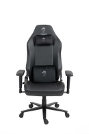 כיסא עבודה וגיימינג יוקרתי דמוי עור דגם ALPINE צבע שחור - במחיר מיוחד