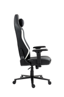 כיסא עבודה וגיימינג יוקרתי דמוי עור דגם ALPINE צבע שחור ולבן - במחיר מיוחד