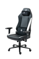 כיסא עבודה וגיימינג יוקרתי דמוי עור דגם ALPINE צבע שחור ולבן - במחיר מיוחד