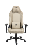 כיסא עבודה וגיימינג יוקרתי דמוי עור דגם ALPINE צבע בז' - במחיר מיוחד