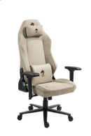 כיסא עבודה וגיימינג יוקרתי דמוי עור דגם ALPINE צבע בז' - במחיר מיוחד