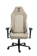 כיסא עבודה וגיימינג יוקרתי דמוי עור דגם ALPINE צבע בז' - במחיר מיוחד