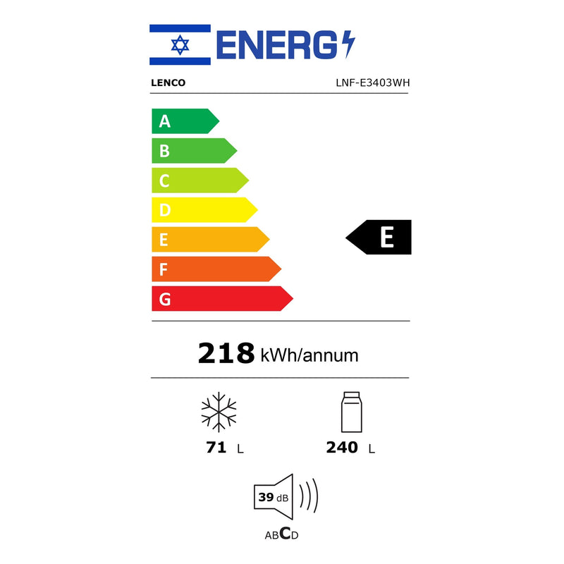 מקרר NF 3403 מקפיא עליון 310 ליטר