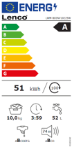 מכונת כביסה 9 ק"ג אינוורטר LWM-BDINV9225W