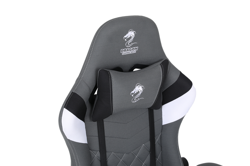 כיסא גיימינג דראגון 2025 ACE PRO - דמוי עור (PU) צבע אפור ולבן