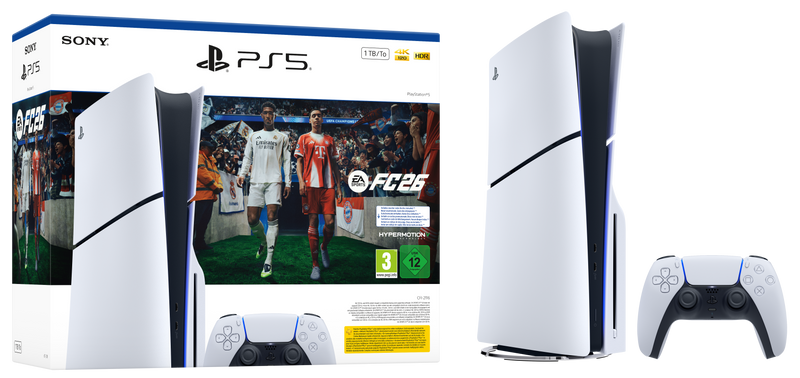PlayStation®5 - קונסולה בלו-ריי + קוד למשחק  EA FC 26 - משלוח חינם