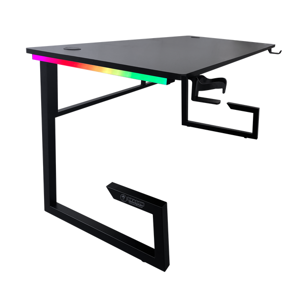 DRAGON שולחן גיימינג תאורת RGB אורך 160 ס"מ דגם TG צבע שחור משלוח חינם