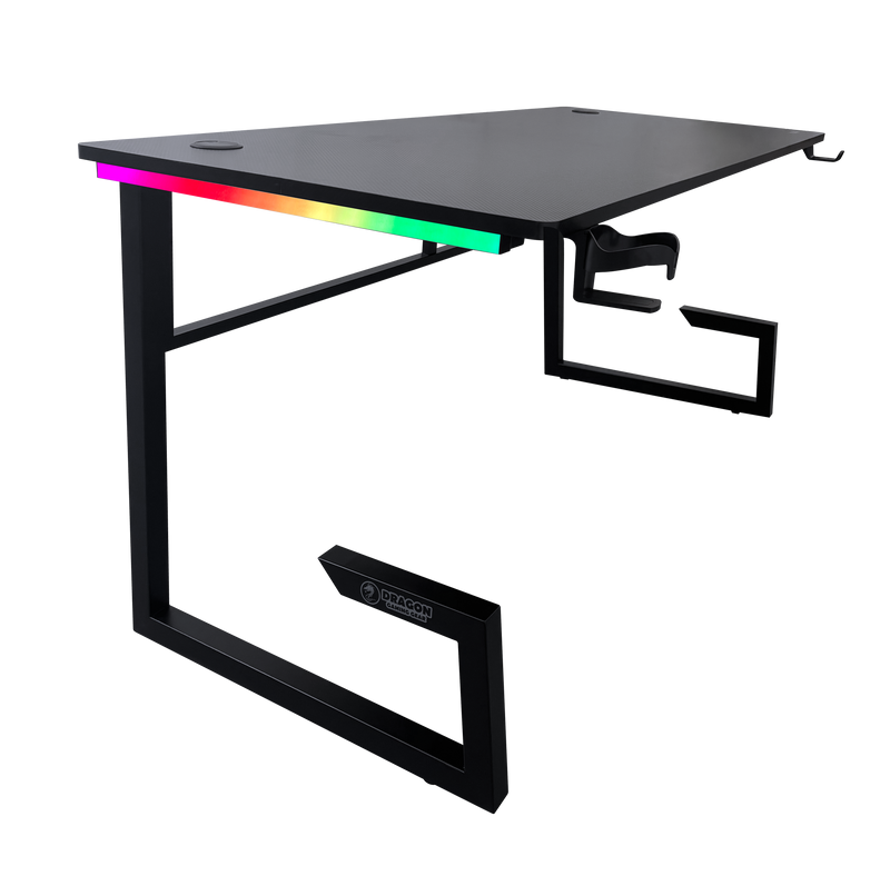 DRAGON שולחן גיימינג תאורת RGB אורך 160 ס"מ דגם TG צבע שחור משלוח חינם