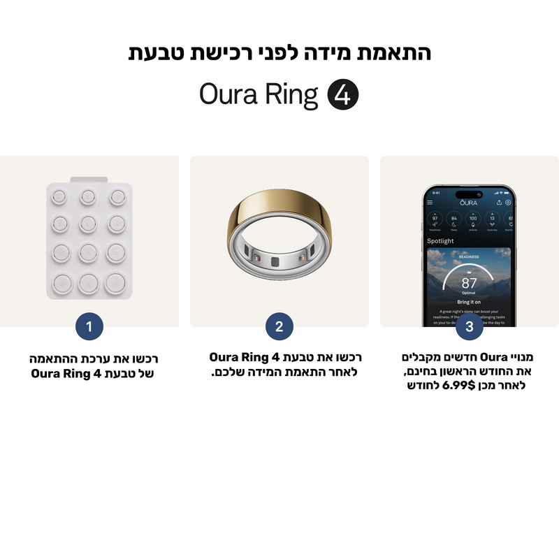 טבעת OURA RING 4 - צבע זהב - Gold