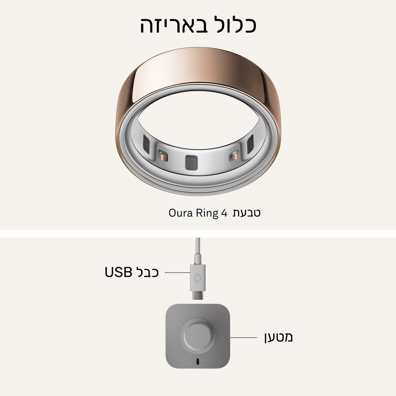 טבעת OURA RING 4 - צבע רוז זהב - Rose Gold