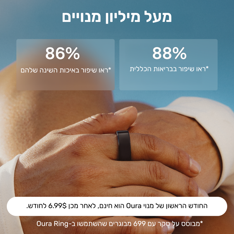 טבעת OURA RING 4 - צבע שחור מוברש - Stealth